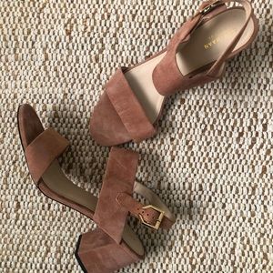 Cole Haan Pink Suede Sandal Heels